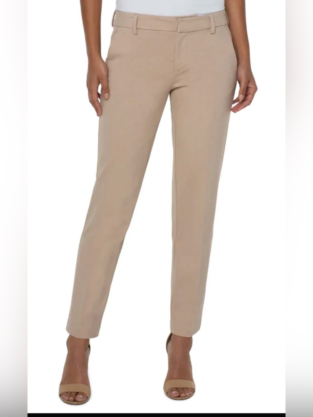 Liverpool Straight Leg Pants in Khaki
